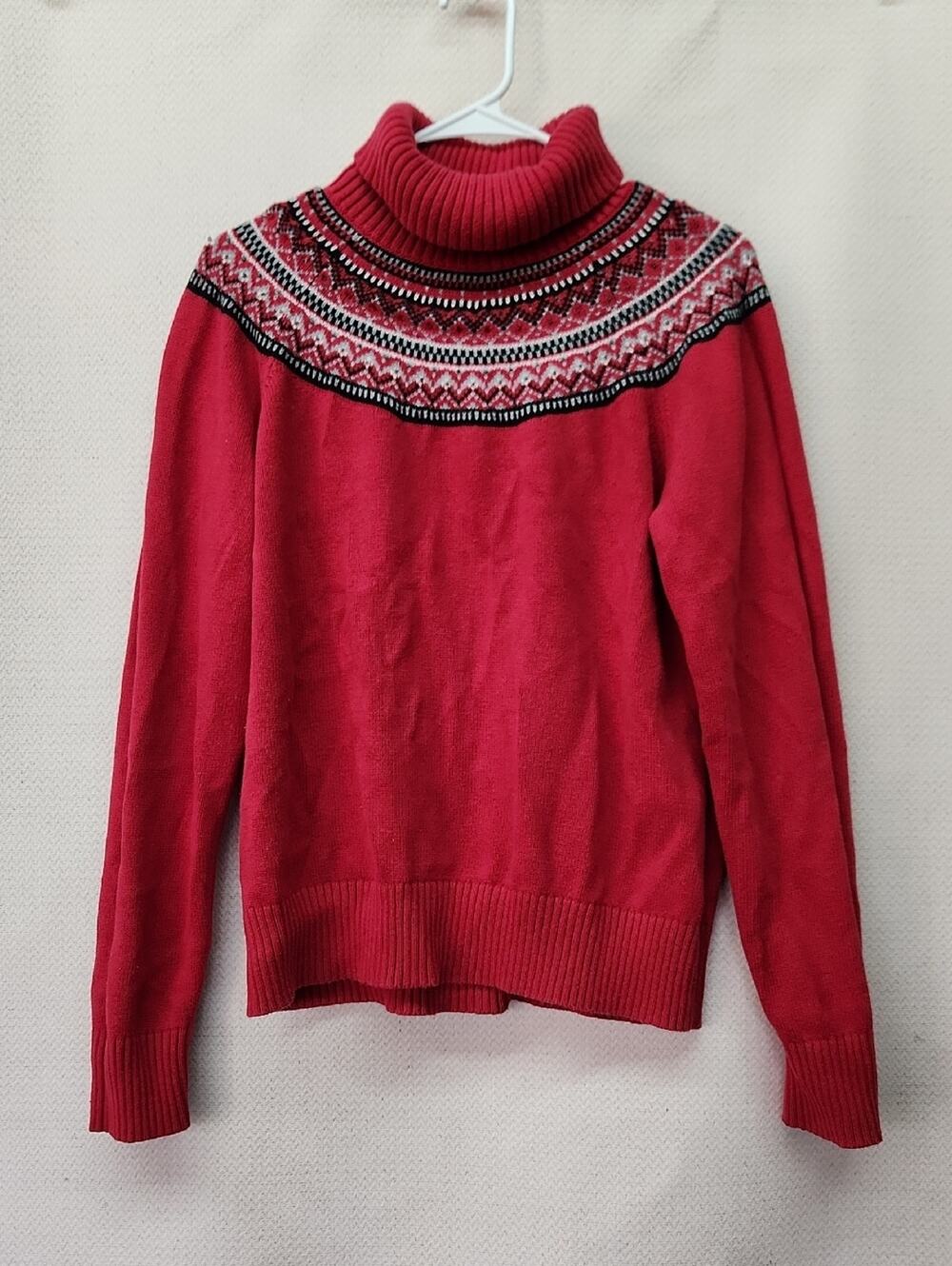 Charter Club Red Fair Isle Turtleneck Sweater